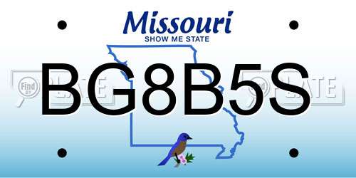 BG8B5S Missouri License Plate