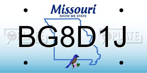 BG8D1J Missouri License Plate