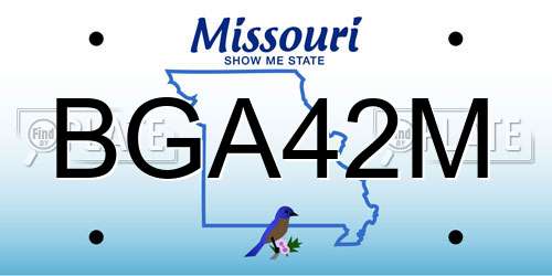 BGA42M Missouri License Plate