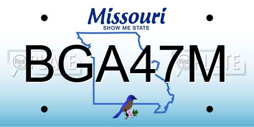 BGA47M Missouri License Plate