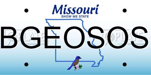 BGEOSOS Missouri License Plate