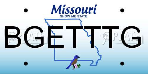 BGETTTG Missouri License Plate