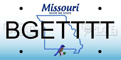 BGETTTT Missouri License Plate