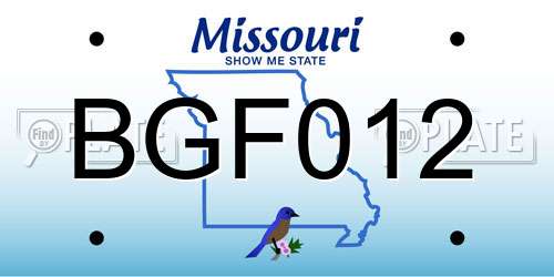 BGF012 Missouri License Plate