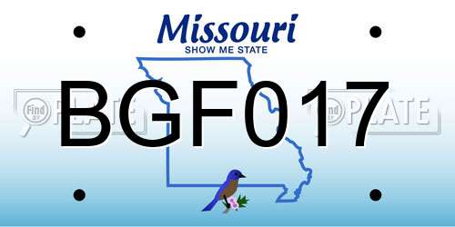 BGF017 Missouri License Plate