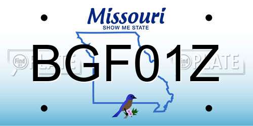 BGF01Z Missouri License Plate