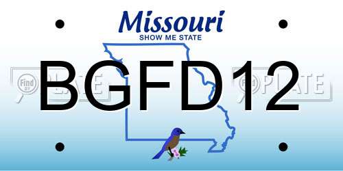BGFD12 Missouri License Plate
