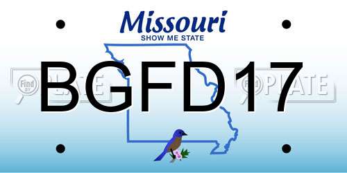 BGFD17 Missouri License Plate