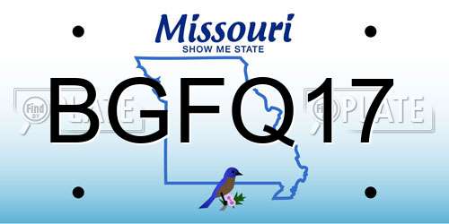BGFQ17 Missouri License Plate