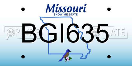 BGI635 Missouri License Plate