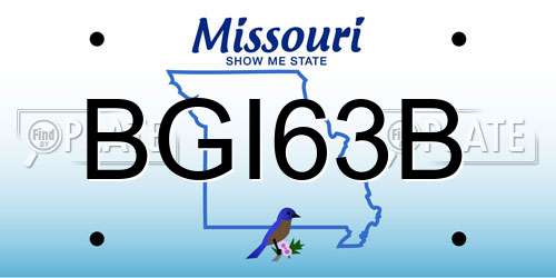 BGI63B Missouri License Plate