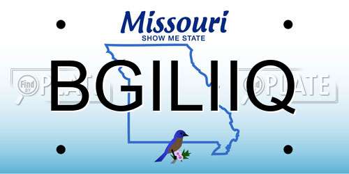 BGILIIQ Missouri License Plate