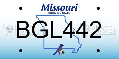 BGL442 Missouri License Plate