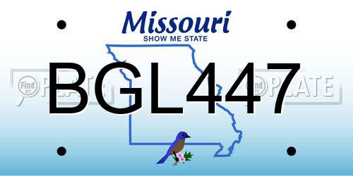 BGL447 Missouri License Plate