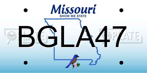 BGLA47 Missouri License Plate