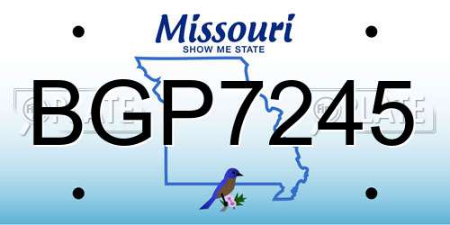BGP7245 Missouri License Plate