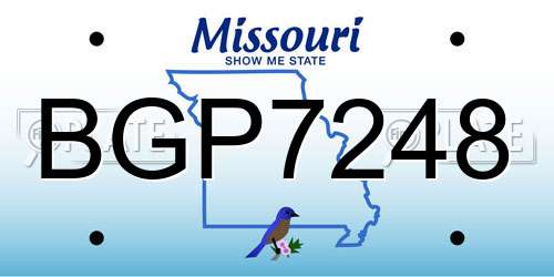 BGP7248 Missouri License Plate