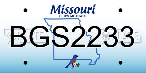 BGS2233 Missouri License Plate