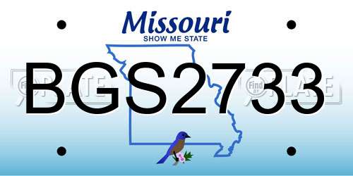 BGS2733 Missouri License Plate