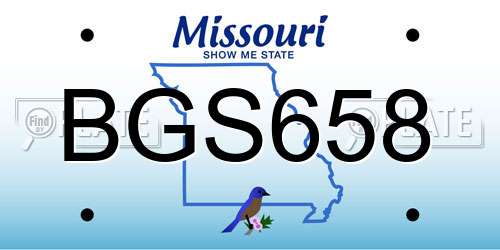 BGS658 Missouri License Plate