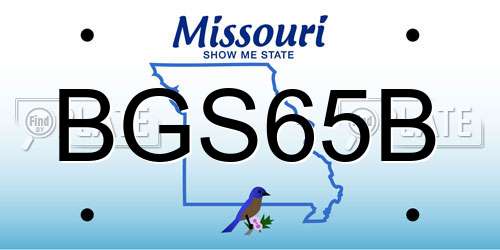 BGS65B Missouri License Plate