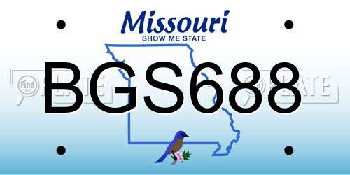 BGS688 Missouri License Plate