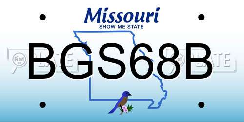 BGS68B Missouri License Plate