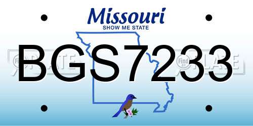 BGS7233 Missouri License Plate