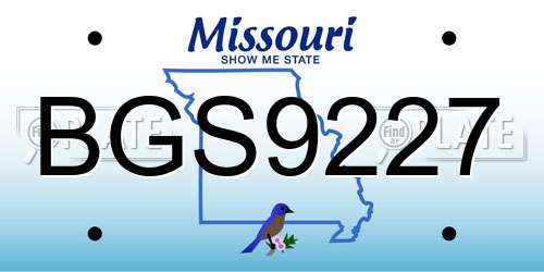 BGS9227 Missouri License Plate