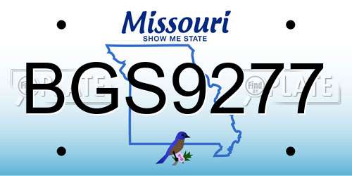 BGS9277 Missouri License Plate