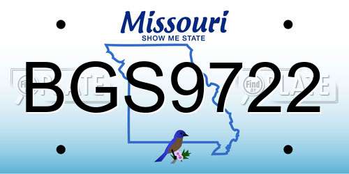 BGS9722 Missouri License Plate