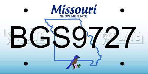 BGS9727 Missouri License Plate