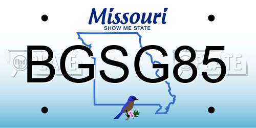 BGSG85 Missouri License Plate