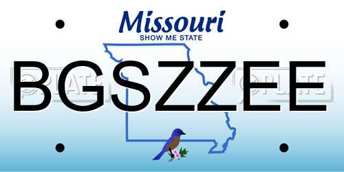 BGSZZEE Missouri License Plate