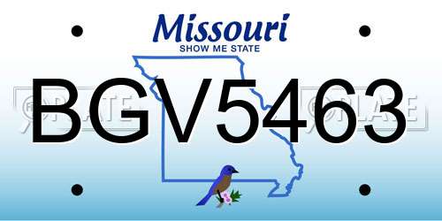 BGV5463 Missouri License Plate