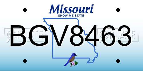 BGV8463 Missouri License Plate
