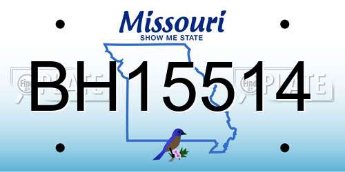 BH15514 Missouri License Plate