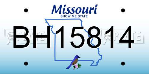 BH15814 Missouri License Plate