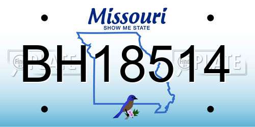BH18514 Missouri License Plate