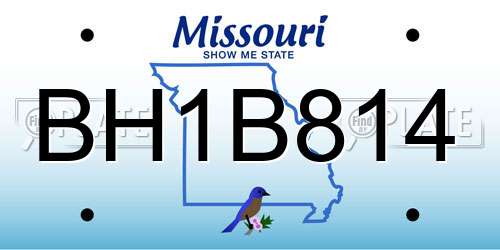 BH1B814 Missouri License Plate