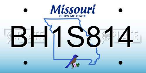 BH1S814 Missouri License Plate
