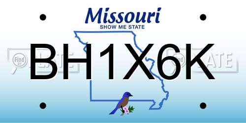 BH1X6K Missouri License Plate
