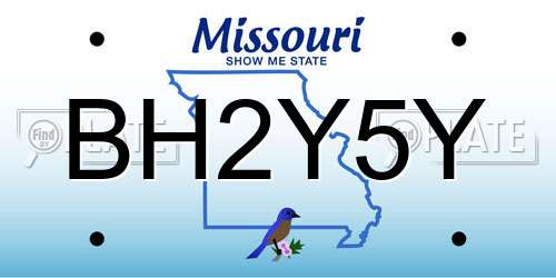 BH2Y5Y Missouri License Plate