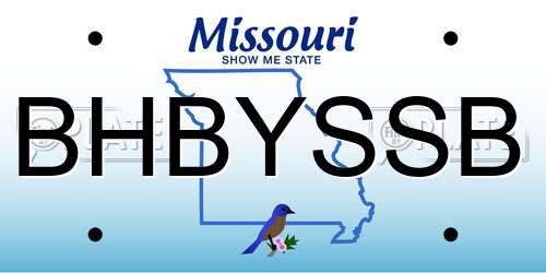 BHBYSSB Missouri License Plate
