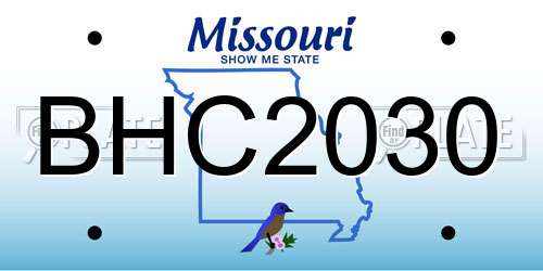 BHC2030 Missouri License Plate