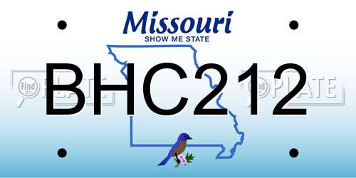BHC212 Missouri License Plate
