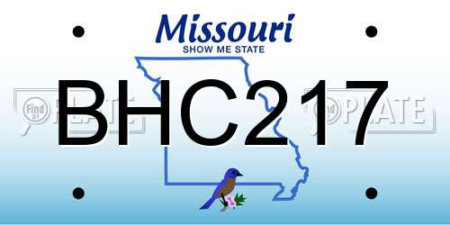 BHC217 Missouri License Plate