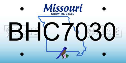 BHC7030 Missouri License Plate