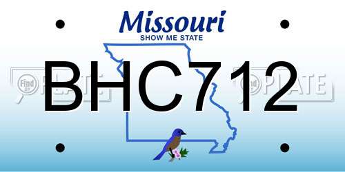 BHC712 Missouri License Plate