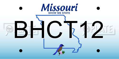 BHCT12 Missouri License Plate